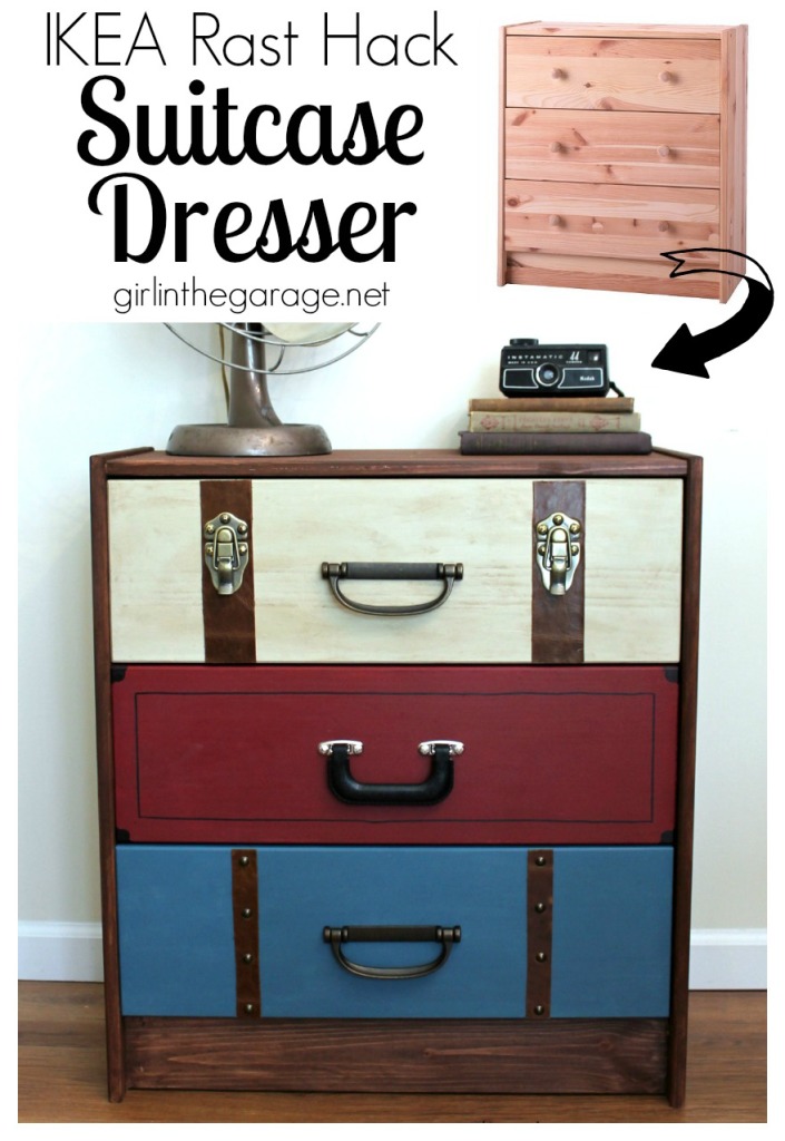 The best IKEA RAST Hack: An IKEA dresser becomes an amazing faux suitcase dresser - Step-by-step DIY tutorial by Girl in the Garage