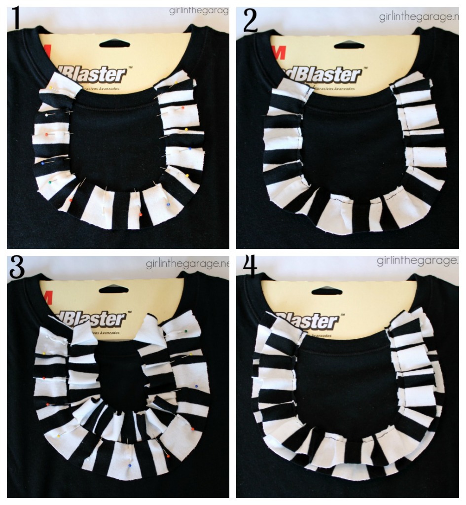 Tutorial for how to make a DIY ruffle shirt - Rock Your Knockoff Pinterest Edition.  girlinthegarage.net 