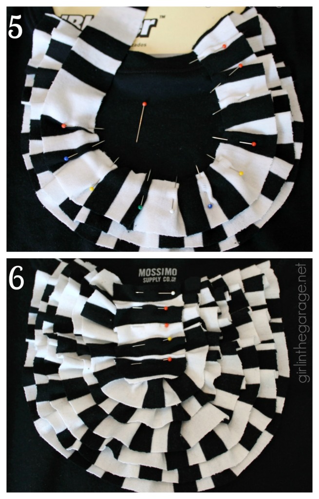 Tutorial for how to make a DIY ruffle shirt - Rock Your Knockoff Pinterest Edition.  girlinthegarage.net 