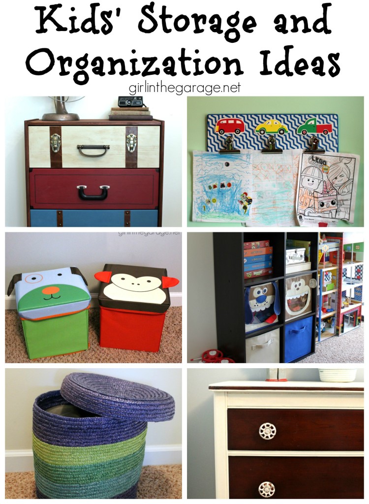 Kids' Storage and Organization Ideas - Part of Boy Mom Madness week.  girlinthegarage.net