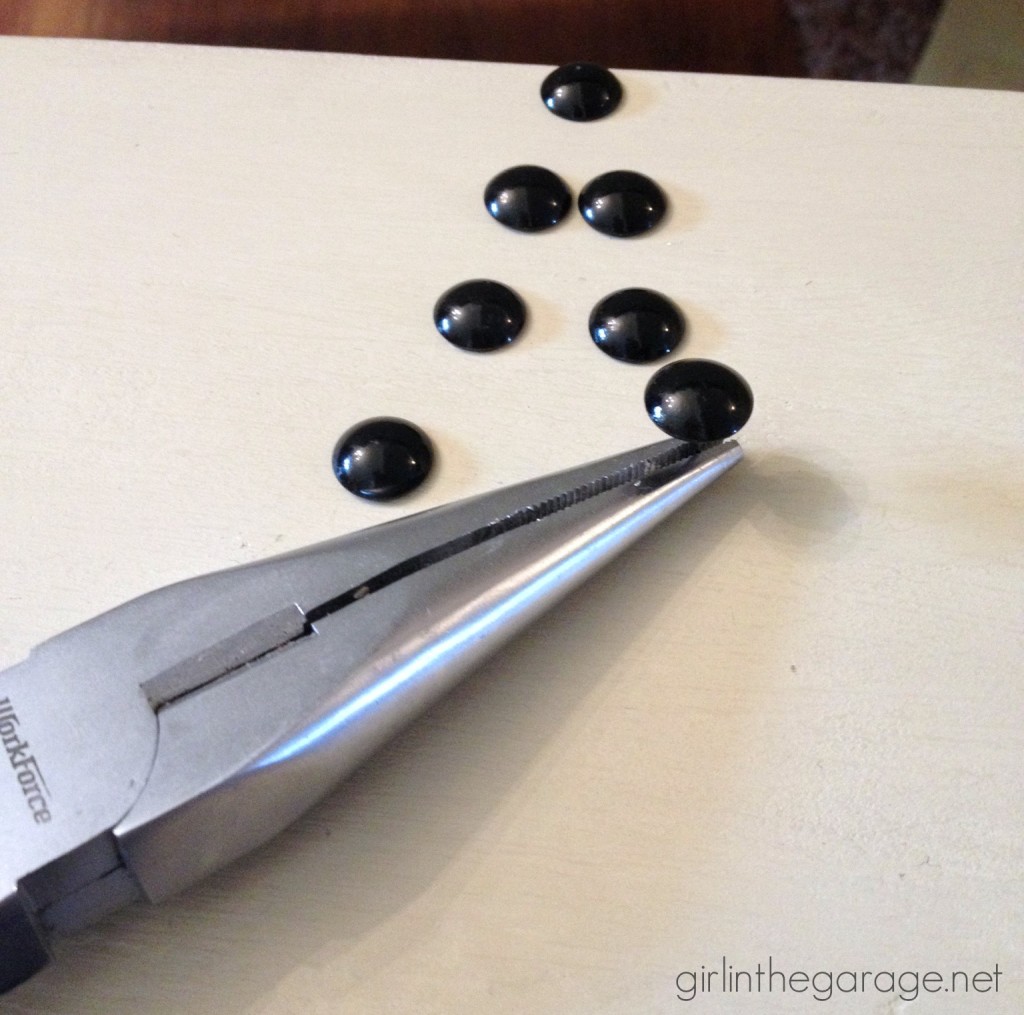 See how a dated vanity is transformed with Chalk Paint, nailhead trim, and beautiful new knobs. girlinthegarage.net