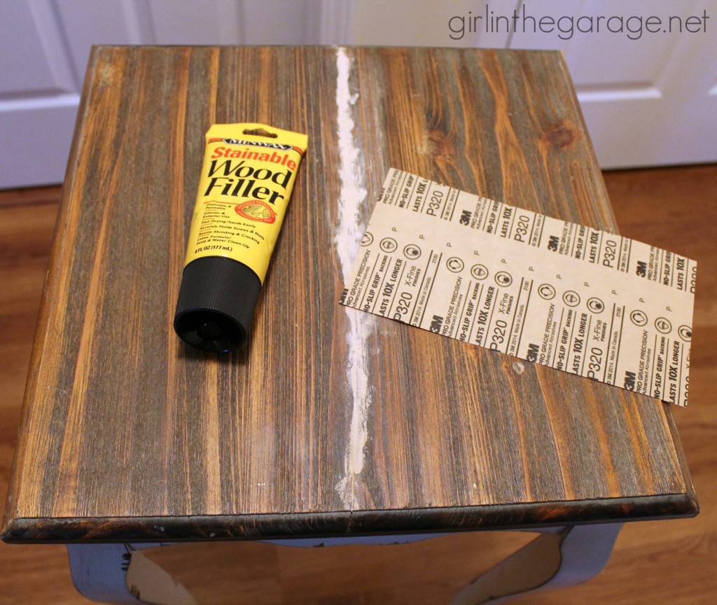 How a plain table was given a British makeover with the Union Jack flag.  girlinthegarage.net