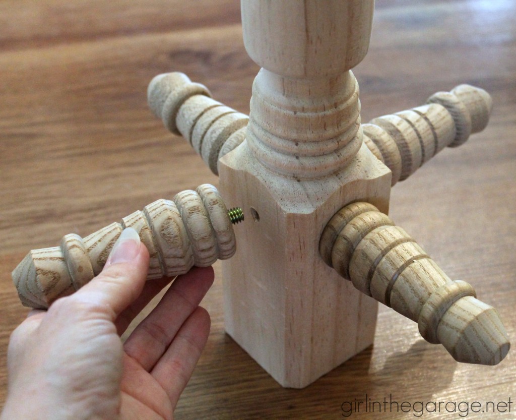 How to make a DIY bracelet storage stand with some unexpected supplies!  girlinthegarage.net