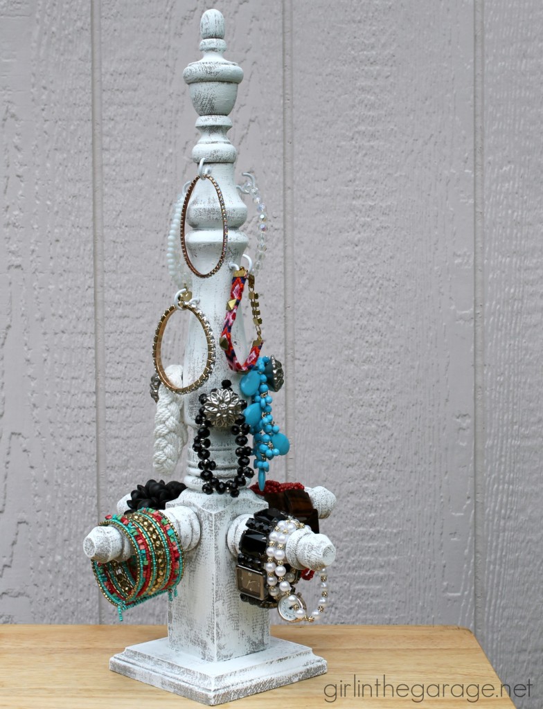 How to make a DIY bracelet storage stand with some unexpected supplies!  girlinthegarage.net