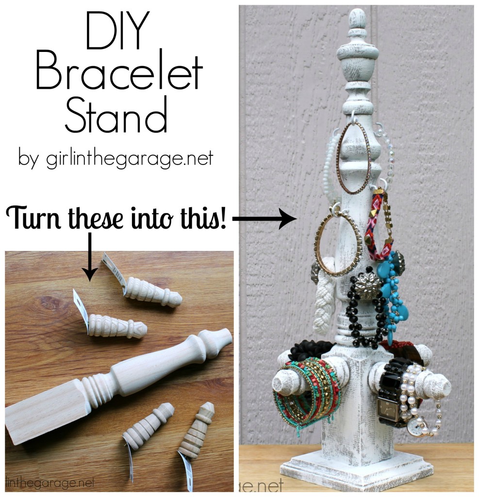 How to make a DIY bracelet storage stand with some unexpected supplies!  girlinthegarage.net