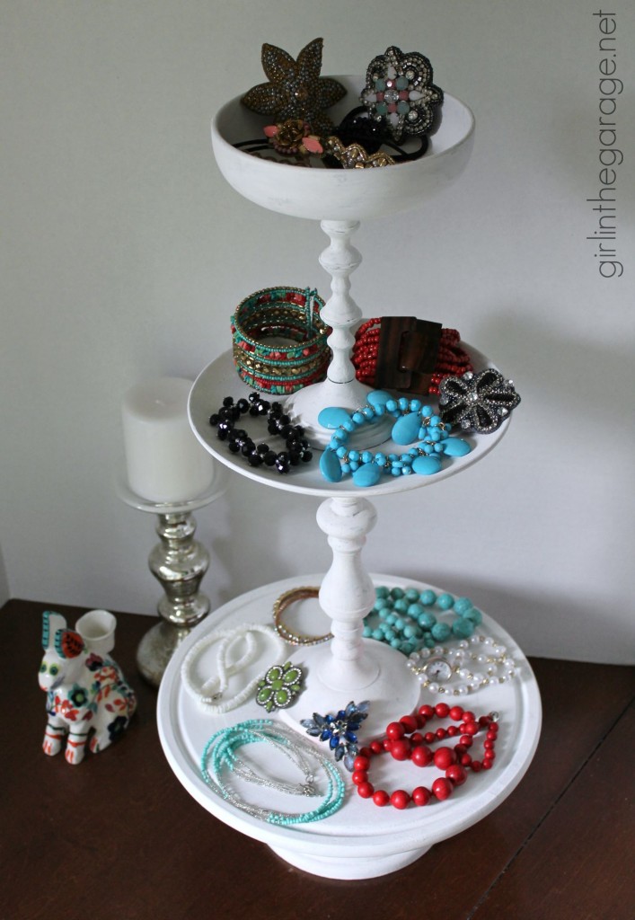 DIY Tiered Display Stand from Thrift Store Pieces - Girl in the Garage