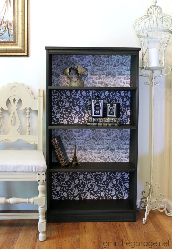 French Decoupage Bookcase Makeover - Girl in the Garage