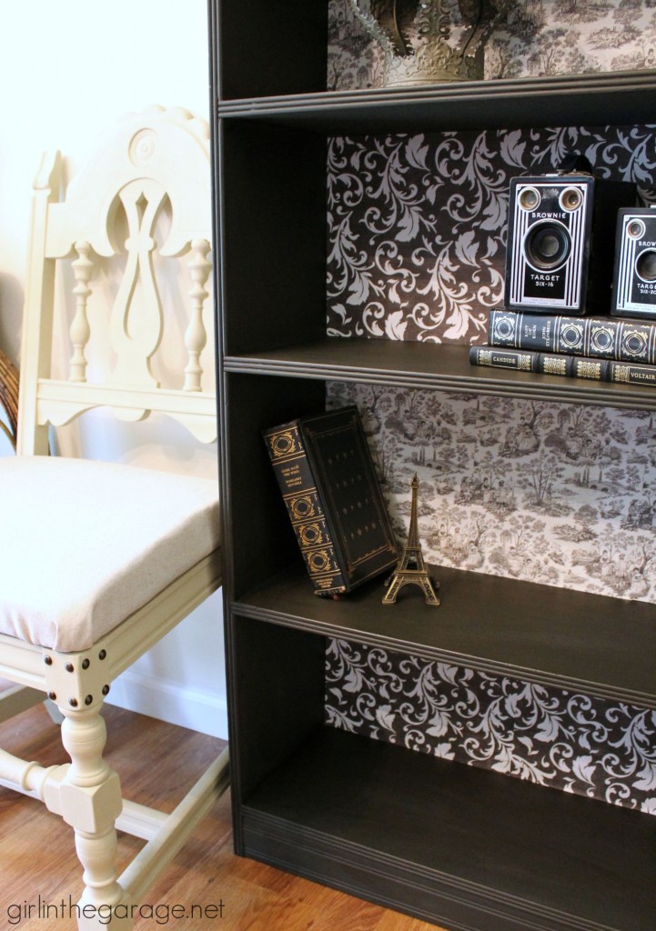 IMG_5629chalkpaintdecoupagebookcase Girl in the Garage®