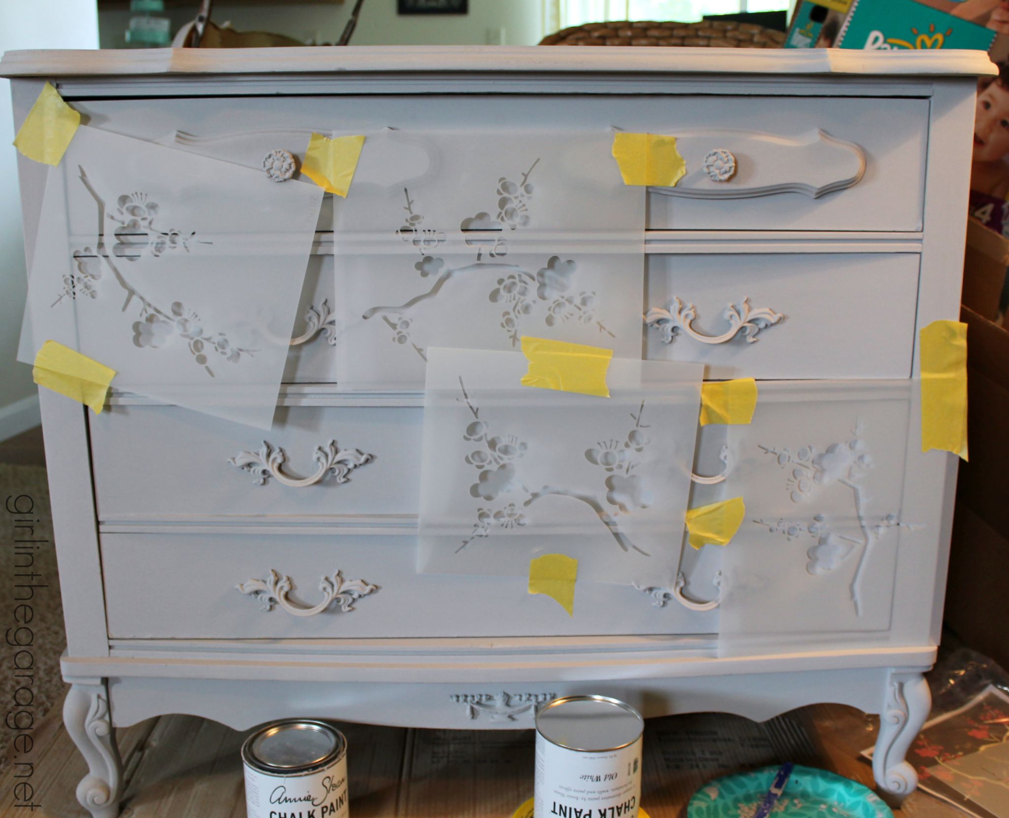 Chalk Paint And Cherry Blossoms A Dresser Makeover Girl In The