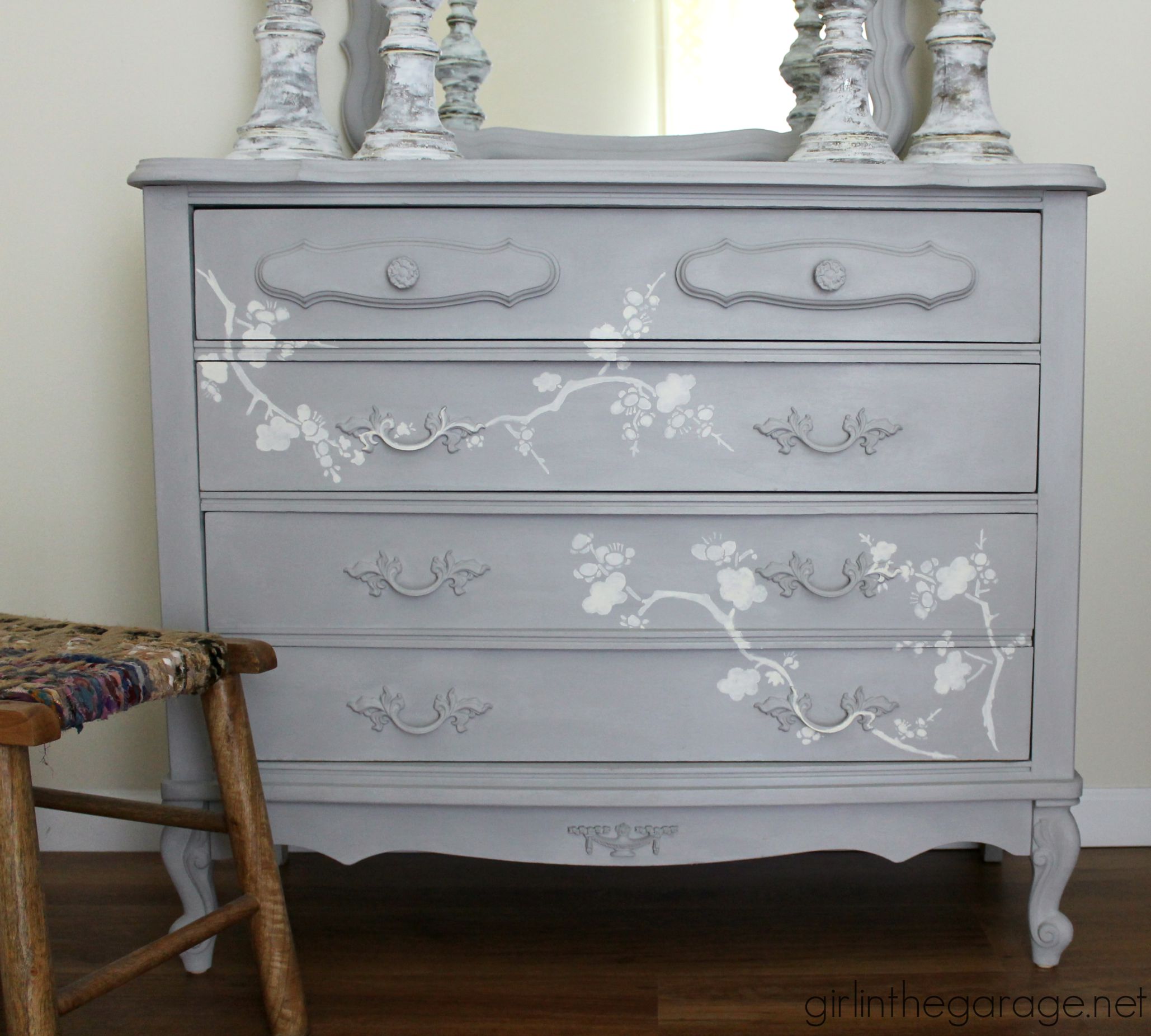 Chalk Paint And Cherry Blossoms A Dresser Makeover Girl In The