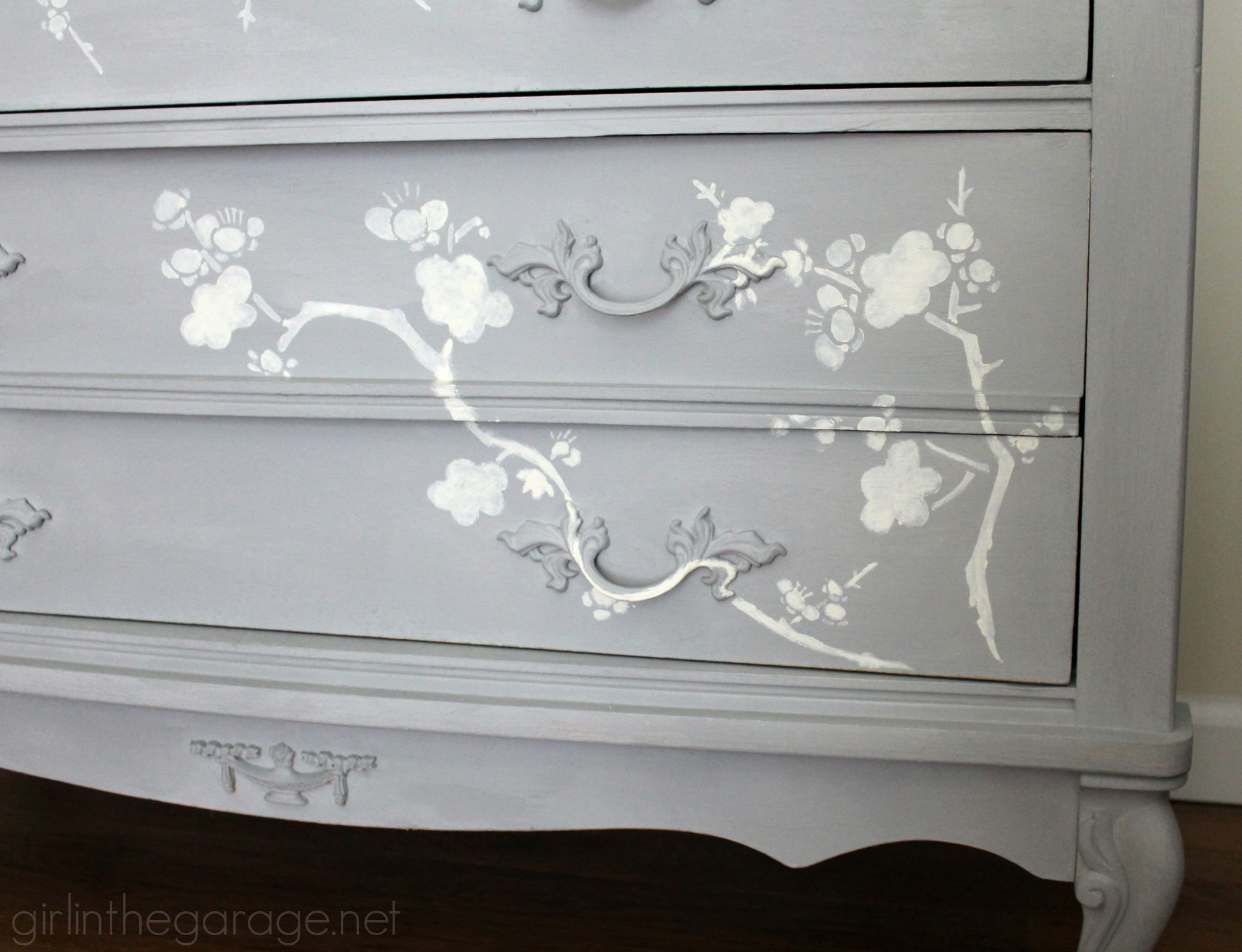 Chalk Paint And Cherry Blossoms A Dresser Makeover Girl In The