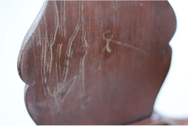 How to repair scratches and gouges in furniture - by Highstyle Restyle @ girlinthegarage.net