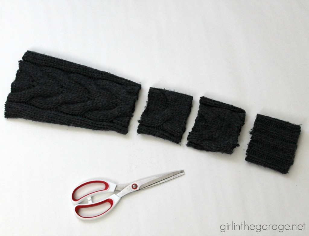 One upcycled sweater, three DIY projects - Trash to Treasure - girlinthegarage.net