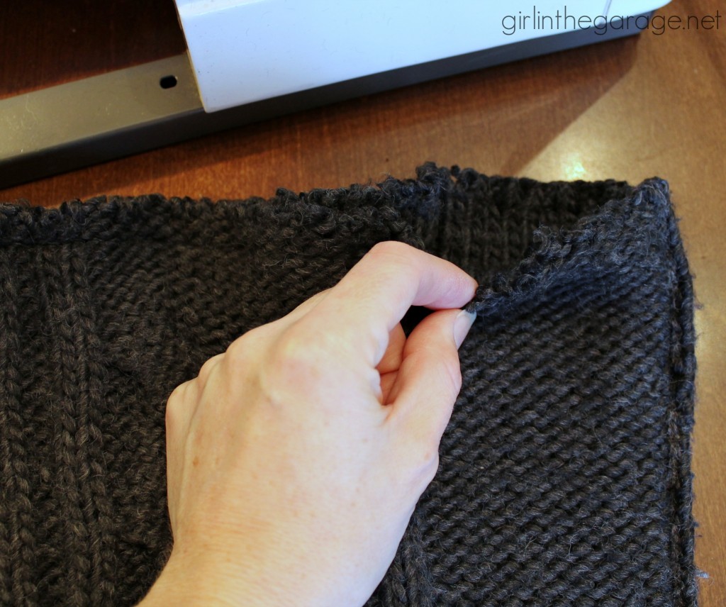 One upcycled sweater, three DIY projects - Trash to Treasure - girlinthegarage.net