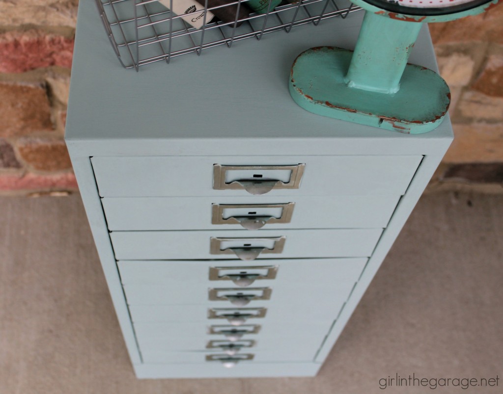 Painted Metal Cabinet Makeover with Chalk Paint - Girl in the Garage