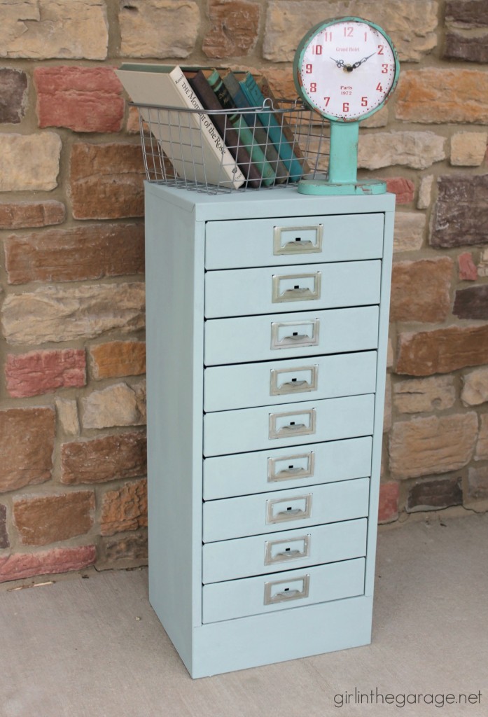 Painted Metal Cabinet Makeover with Chalk Paint - Girl in the Garage