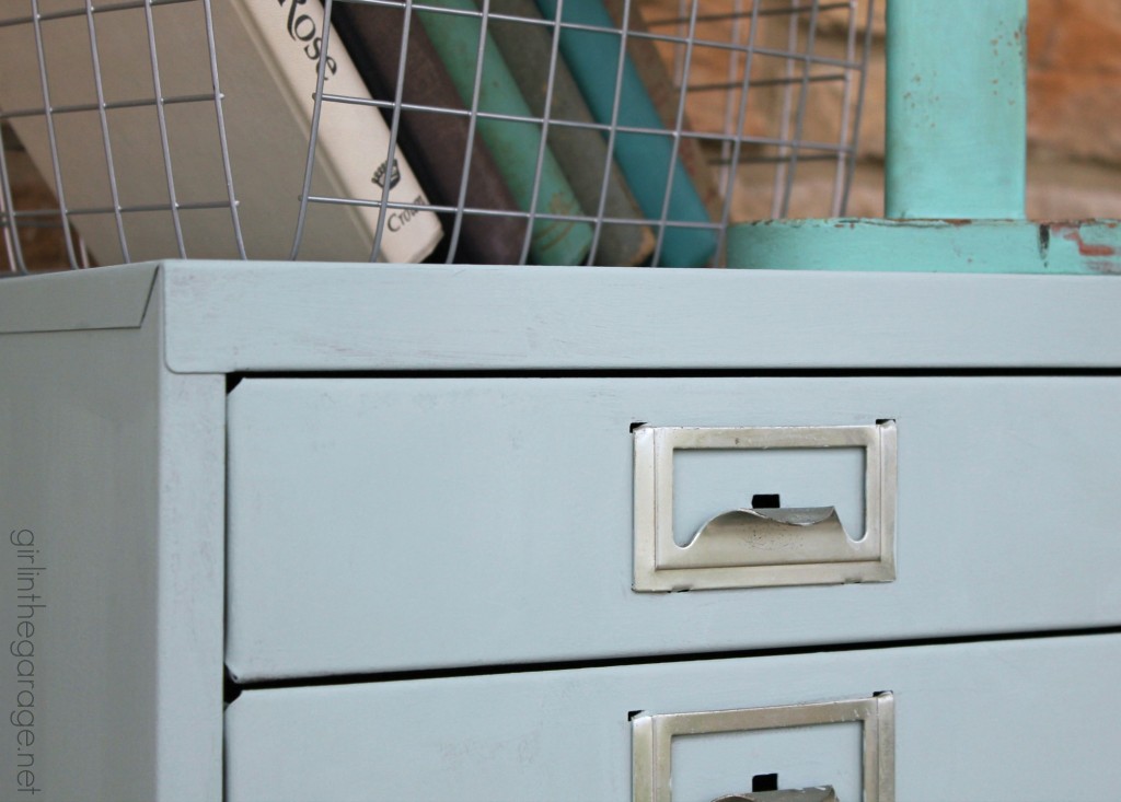 Painted Metal Cabinet Makeover with Chalk Paint - Girl in the Garage