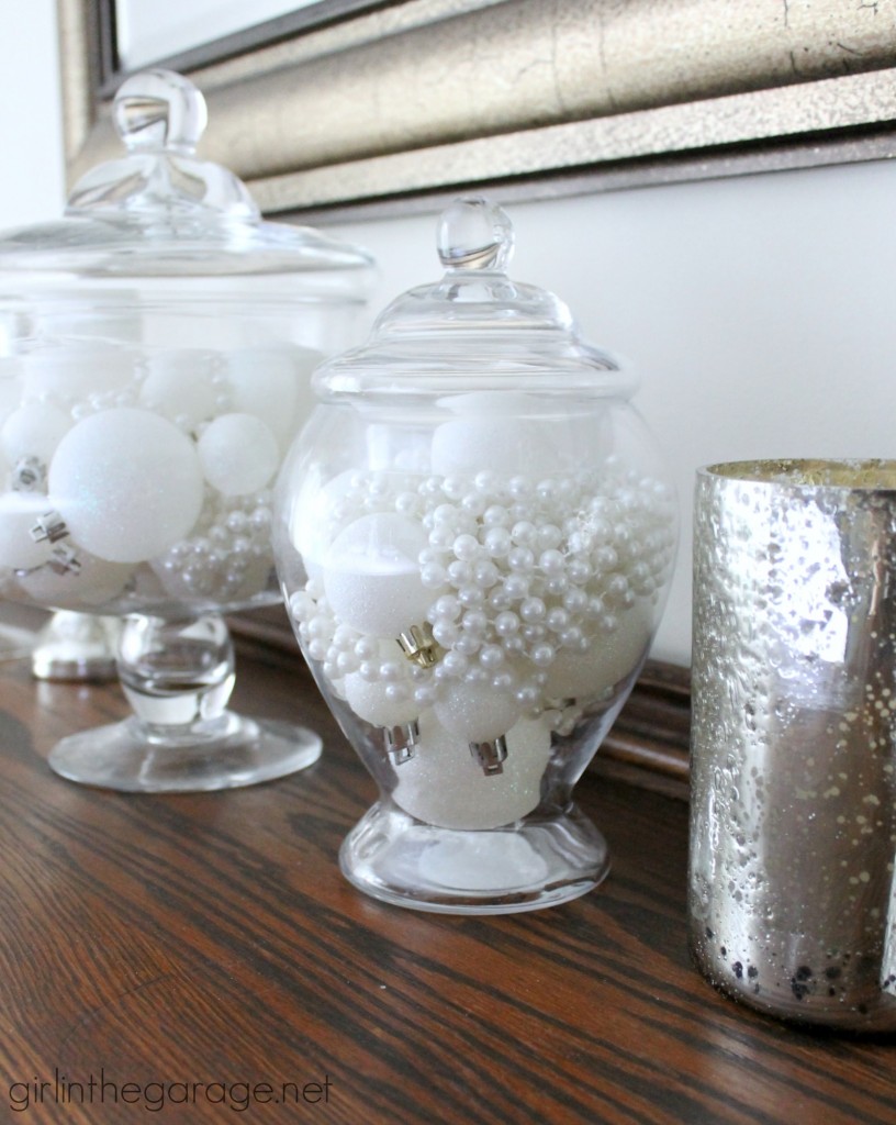 White and silver winter holiday tablescape - Home for the Holidays Christmas Tour