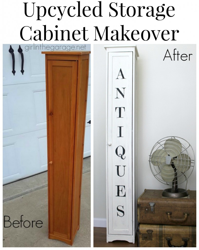 Plain to Charming: Storage Cabinet Makeover by Girl in the Garage