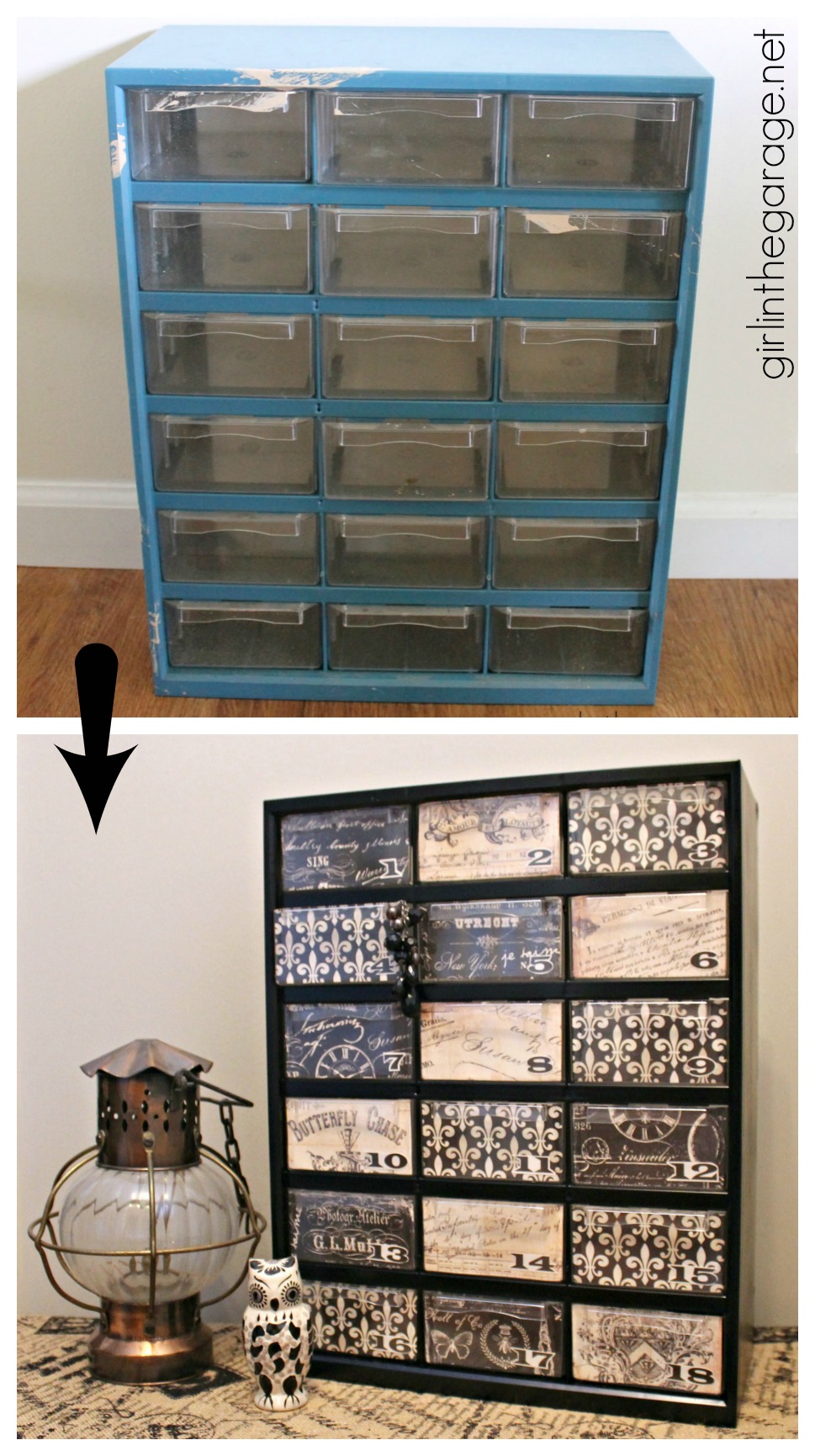 Storage Organizer Makeover - Trash to Treasure - Girl in the Garage