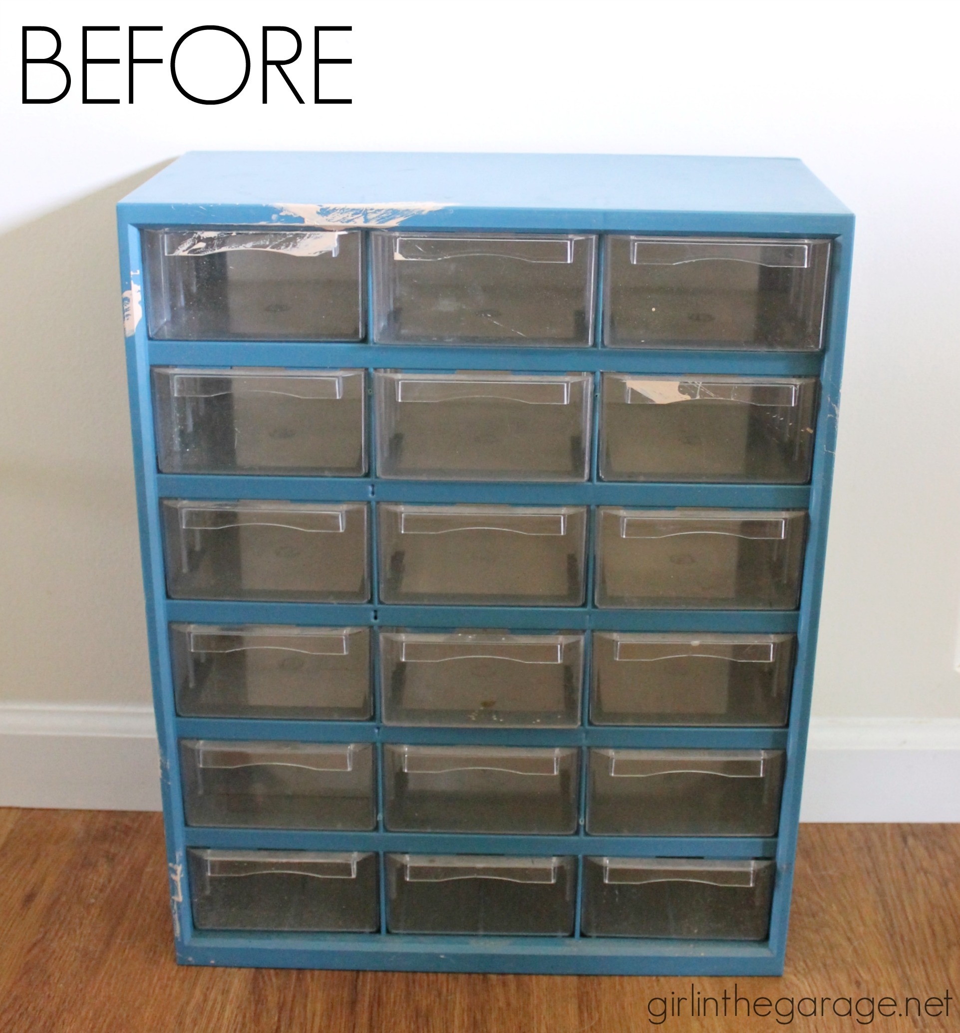 Storage Organizer Makeover - Trash to Treasure - Girl in the Garage