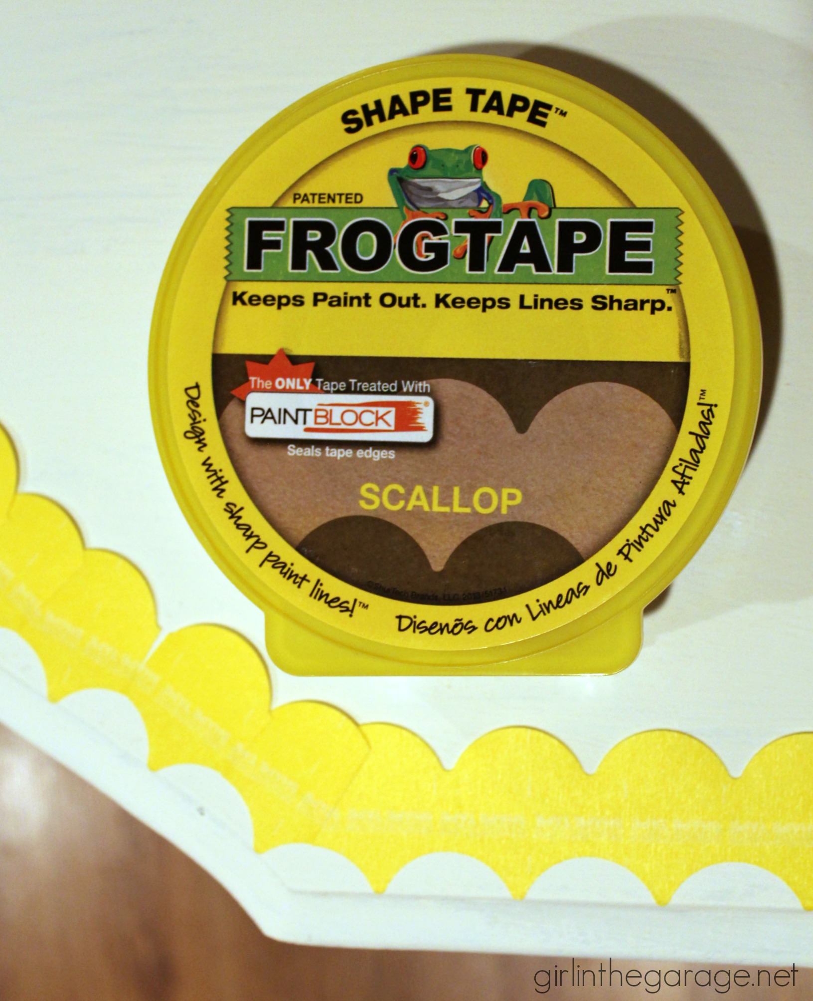 Frog Shape Design Painters Tape Yellow Scallop