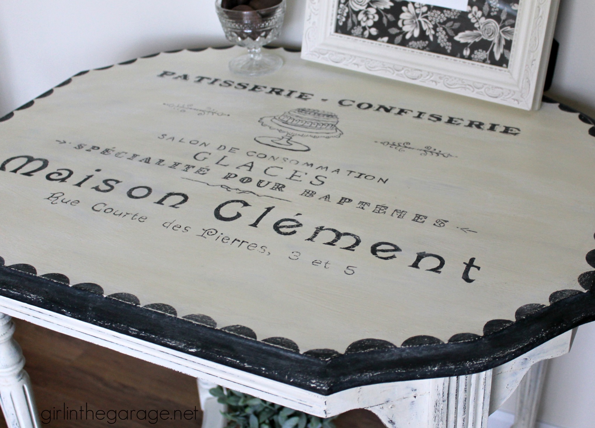 French Patisserie Table - Antique table makeover by Girl in the Garage