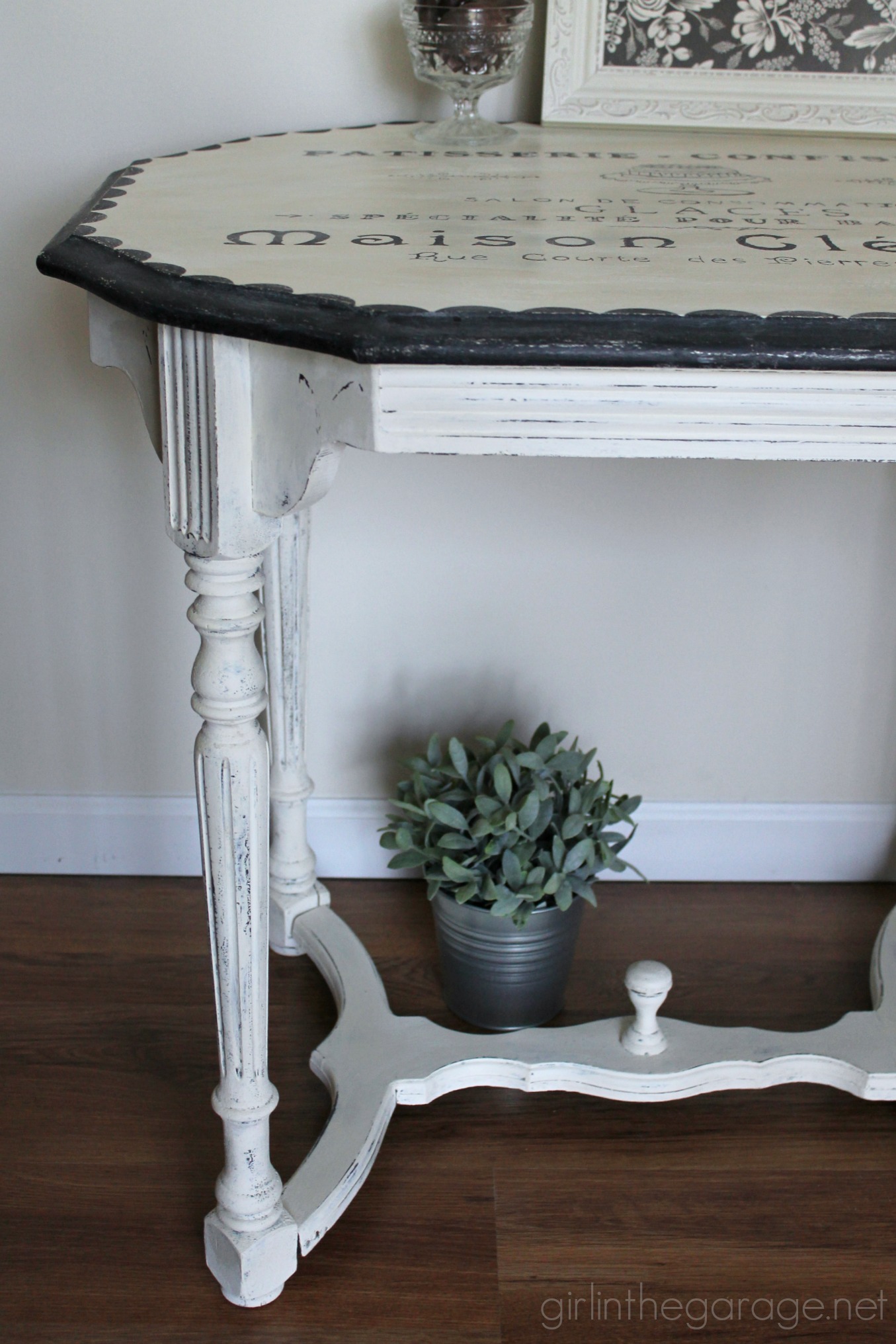 French Patisserie Table - Antique table makeover by Girl in the Garage