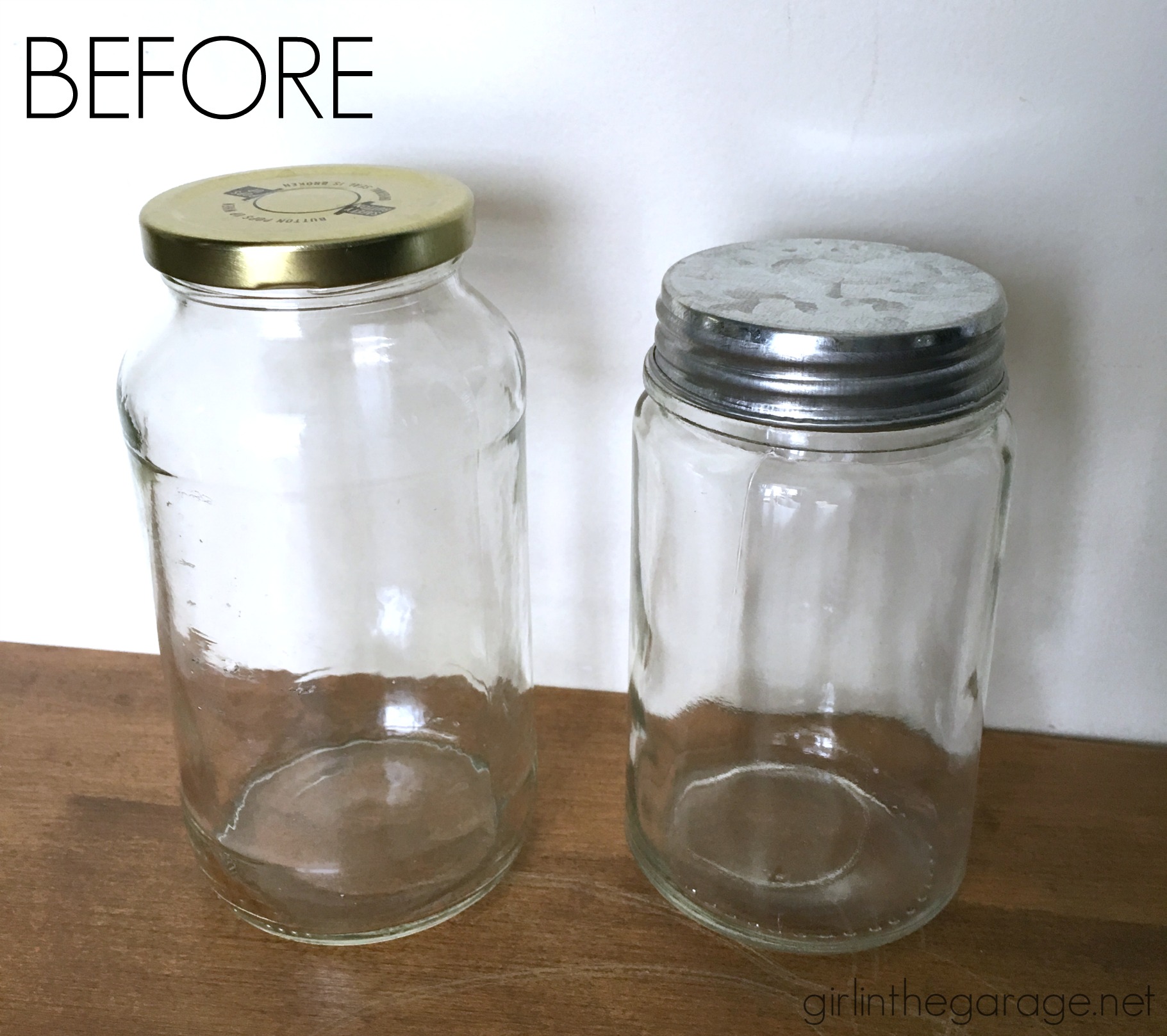 Upcycled Glass Jars - Trash to Treasure - Girl in the Garage®