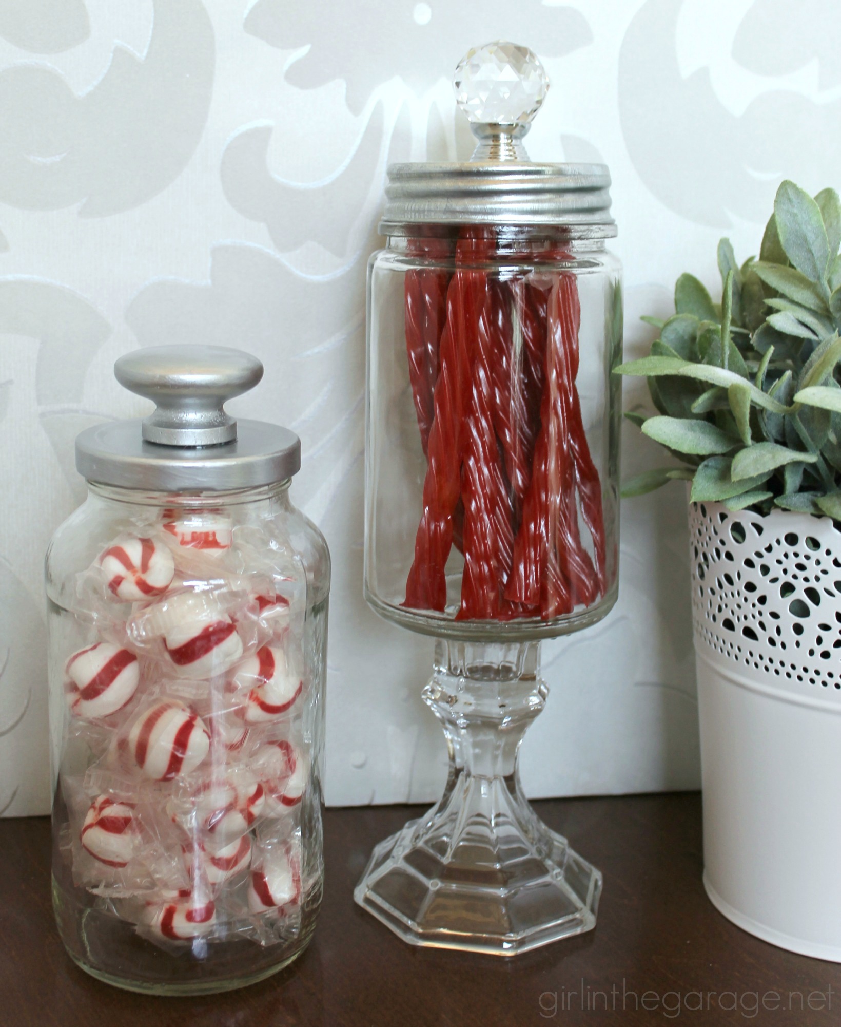 DIY Upcycled Glass Jars - so easy and cute! By Girl in the Garage