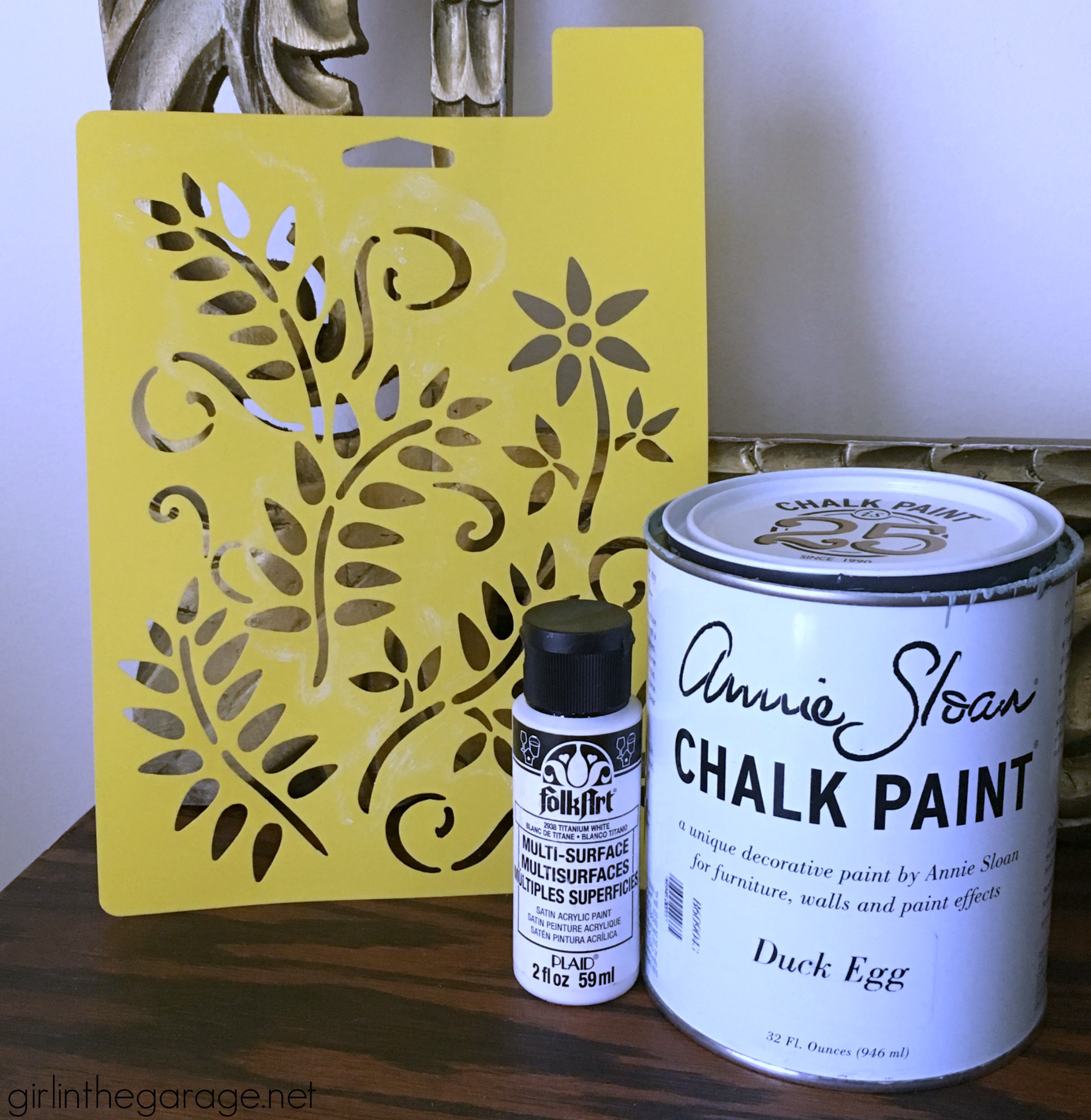 Stenciled Jewelry Box Makeover - Girl in the Garage