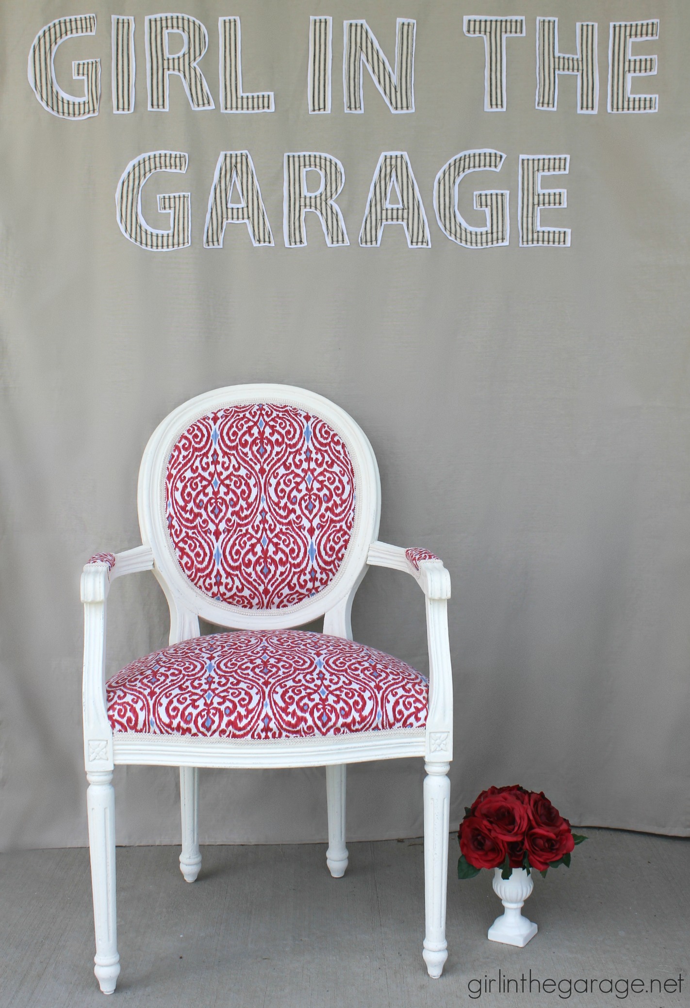 DIY Reupholstered Chair Makeover and Lessons Learned - by Girl in the Garage