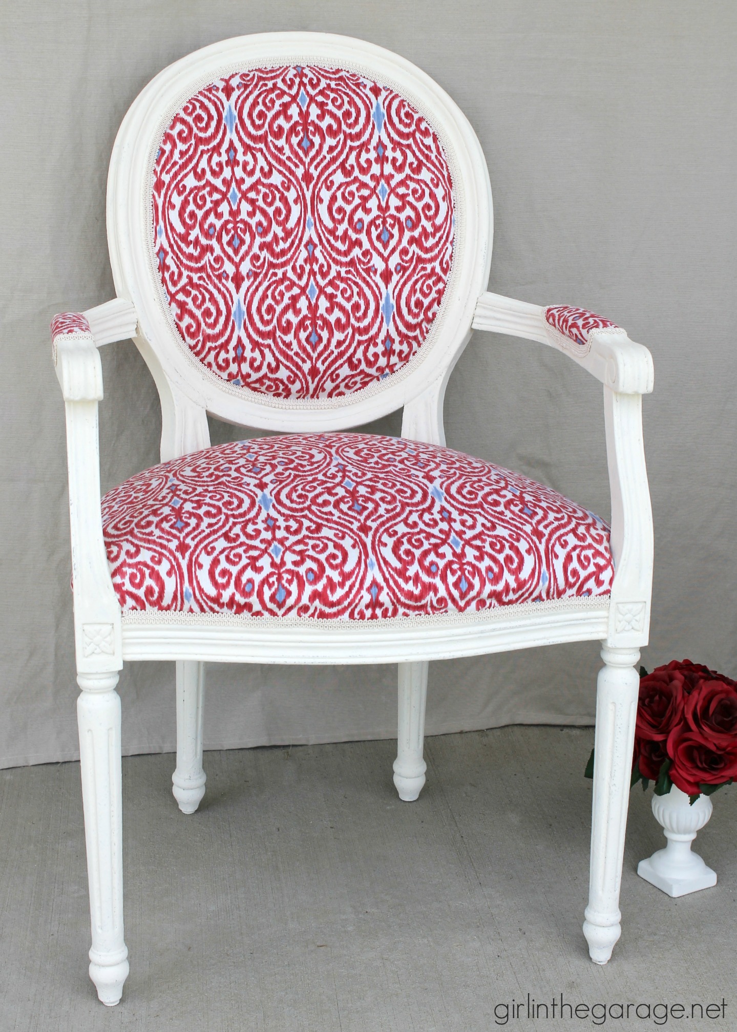 The anything-but-boring reupholstered chair makeover