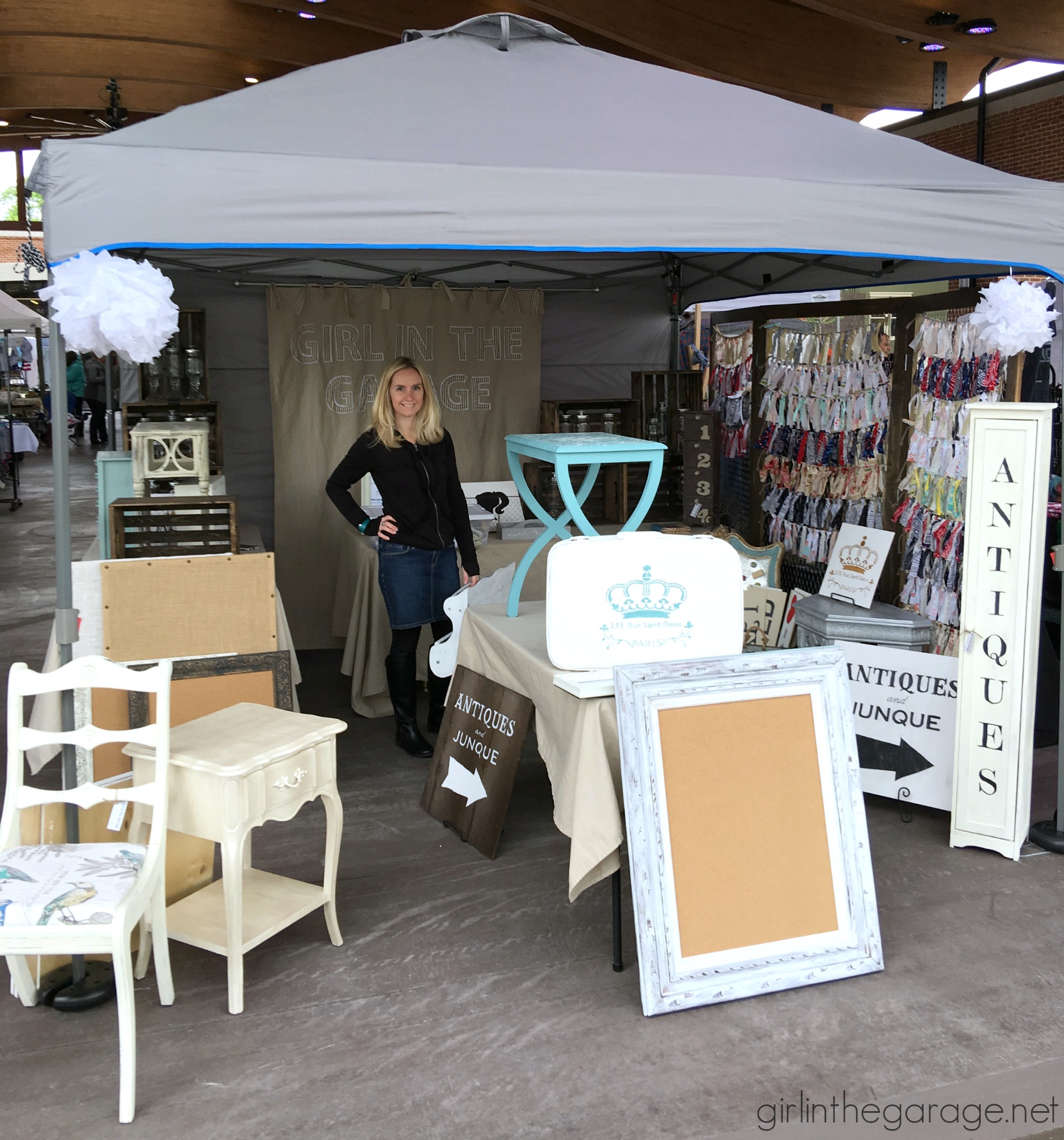 Selling at a vintage market - Girl in the Garage