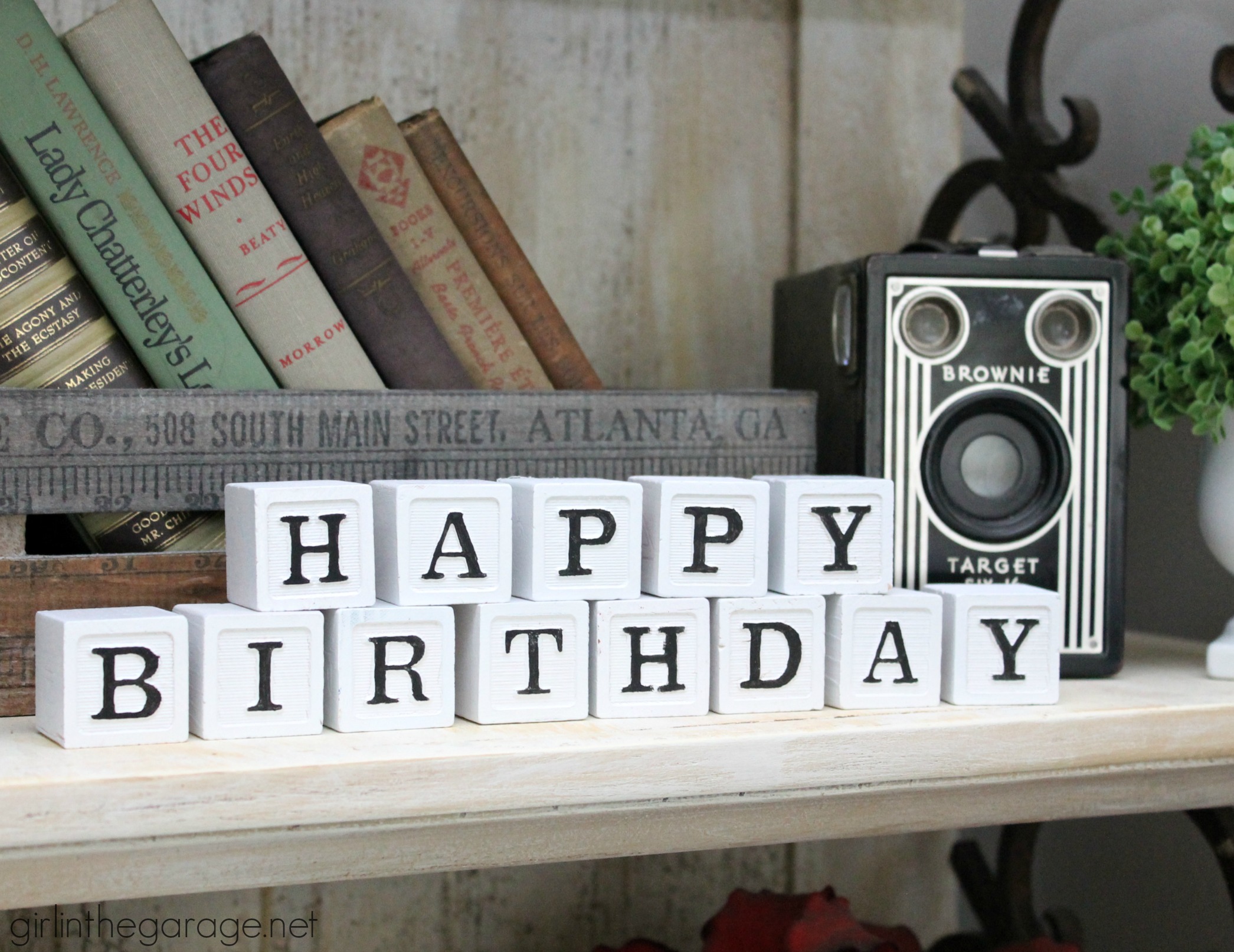 Upcycled painted alphabet blocks - Trash to treasure - Girl in the Garage