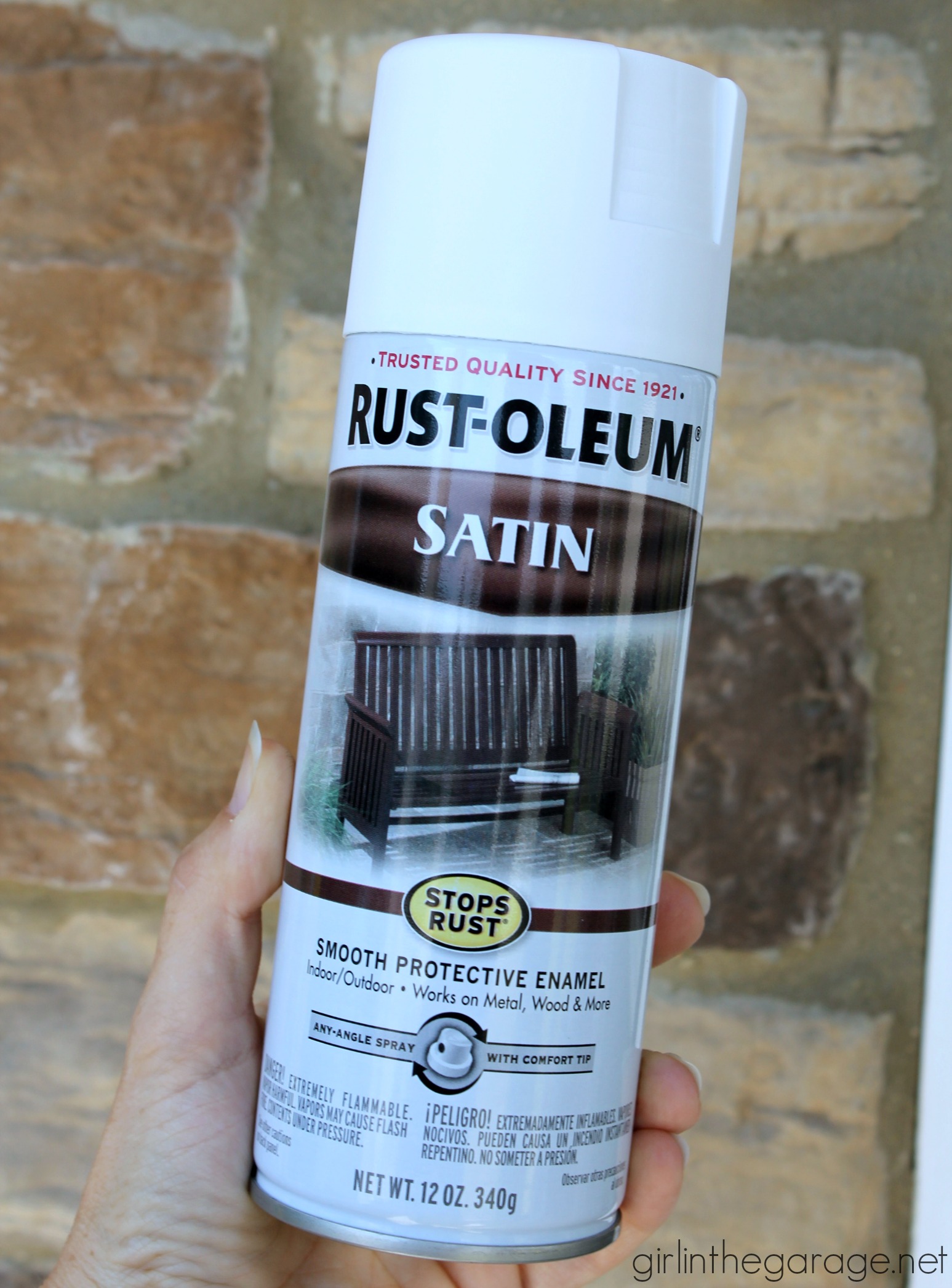 Rustoleum white satin spray paint