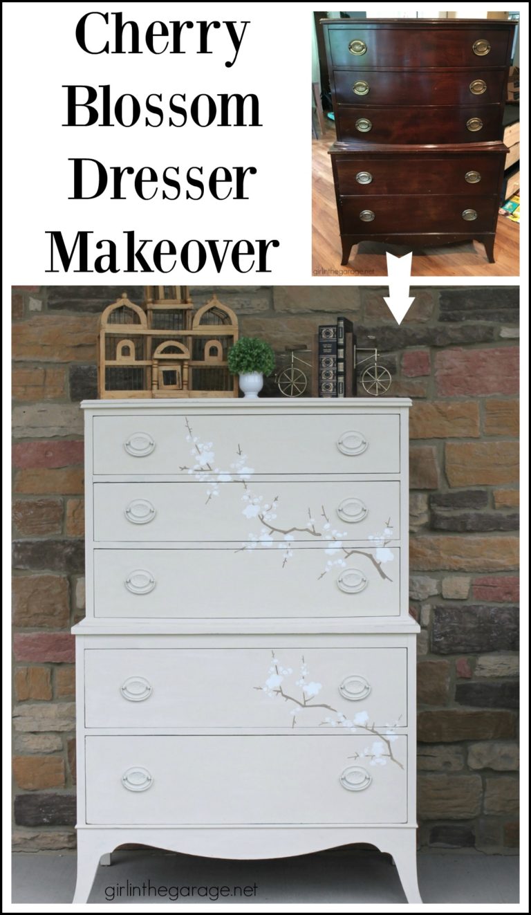 Cherry Blossom Dresser Makeover Girl in the Garage