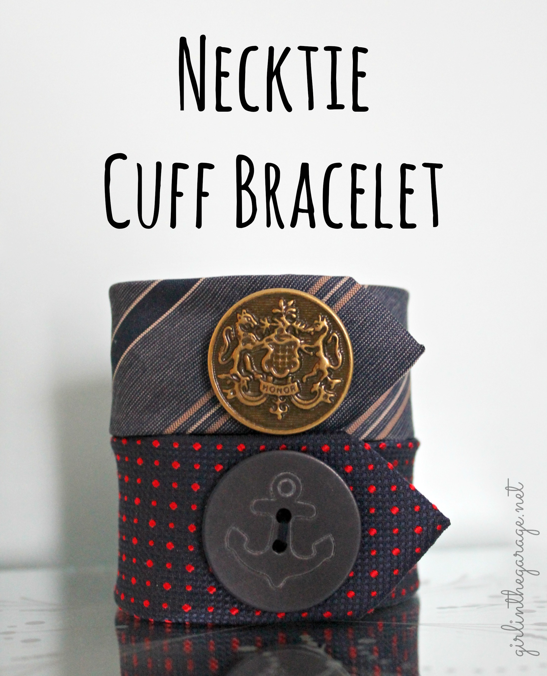 DIY Necktie cuff bracelet tutorial - Girl in the Garage