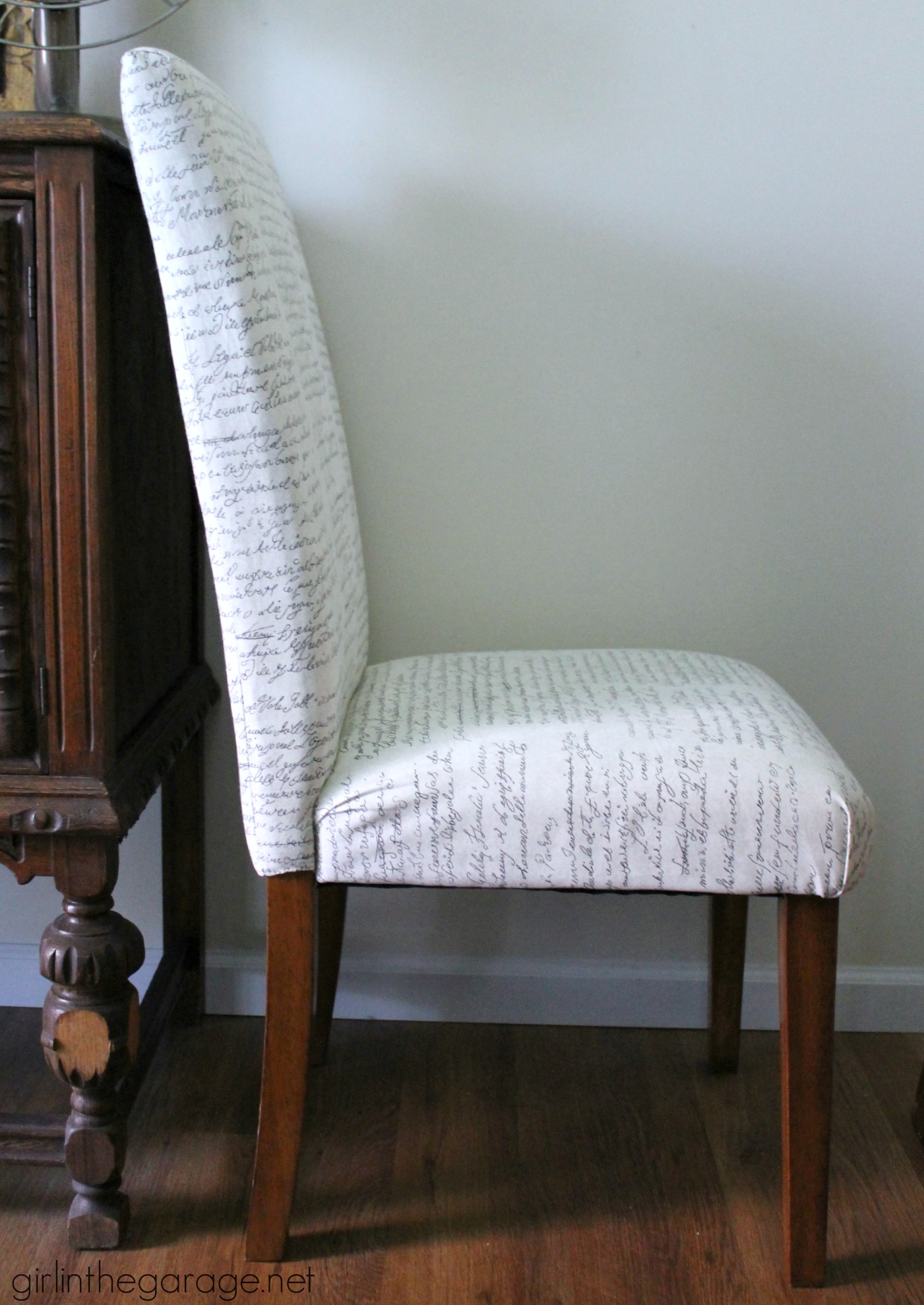 Reupholster DIY Dining Chair Makeover - Girl in the Garage