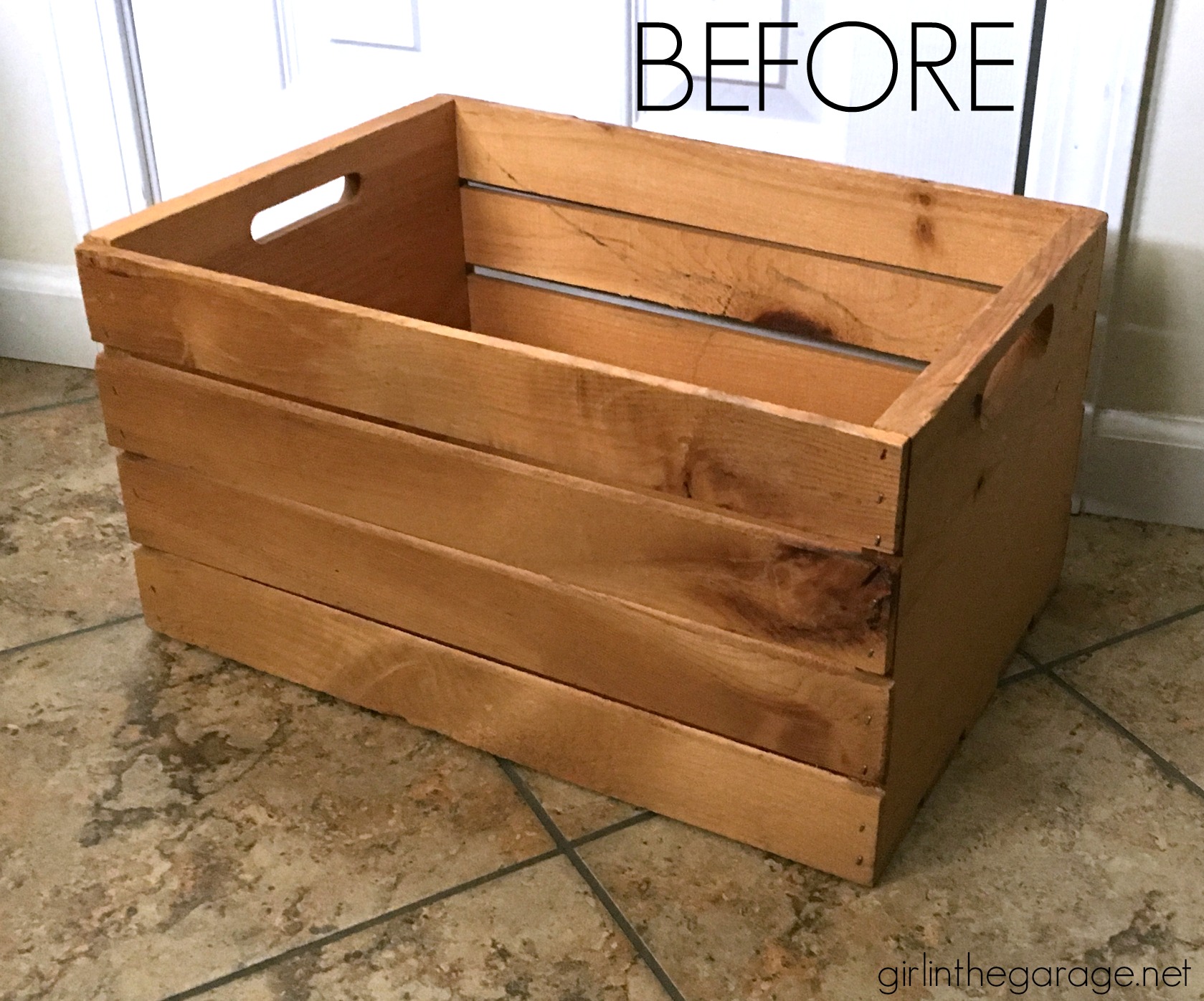 Decoupage Napkins - Upcycled Wooden Crate - DIY Makeover - girlinthegarage.net