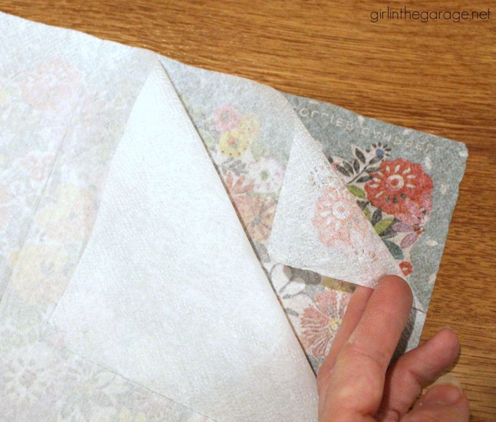 How to Decoupage Napkins onto Wood Girl in the Garage®