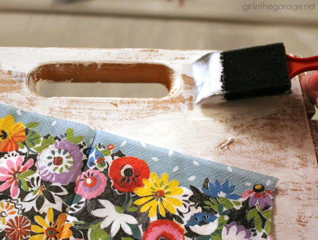 How to Decoupage Napkins onto Wood Girl in the Garage®