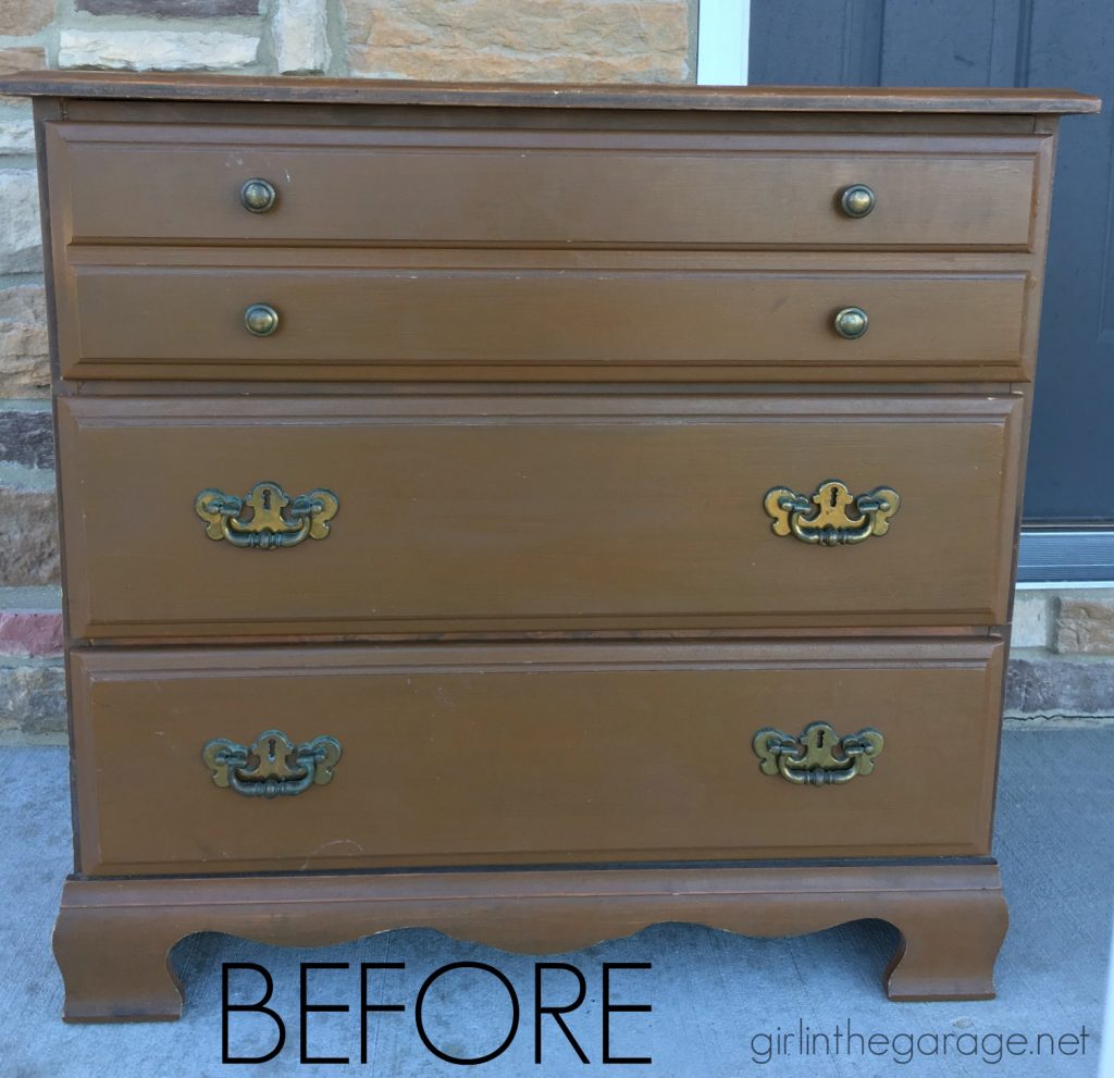 Vintage Duck Egg Blue Dresser Makeover with Decoupage Drawers - Girl in the Garage