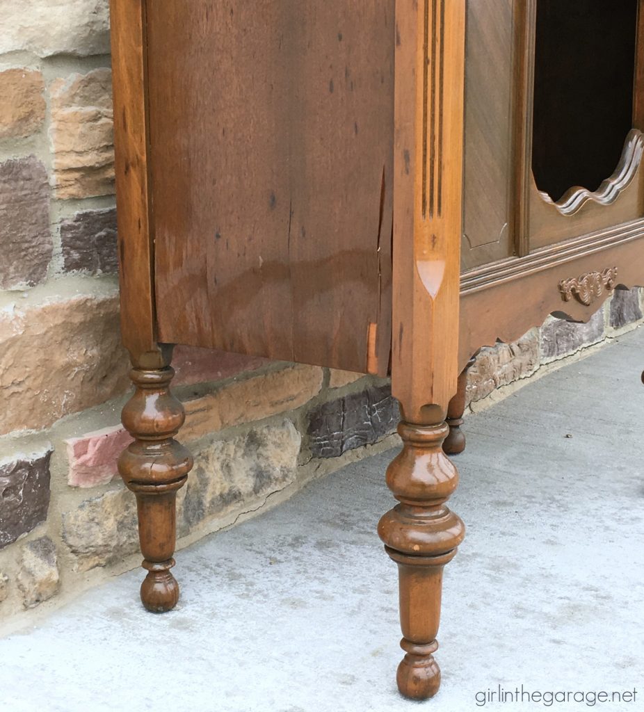 Repurposed antique radio cabinet to bookcase - by Girl in the Garage