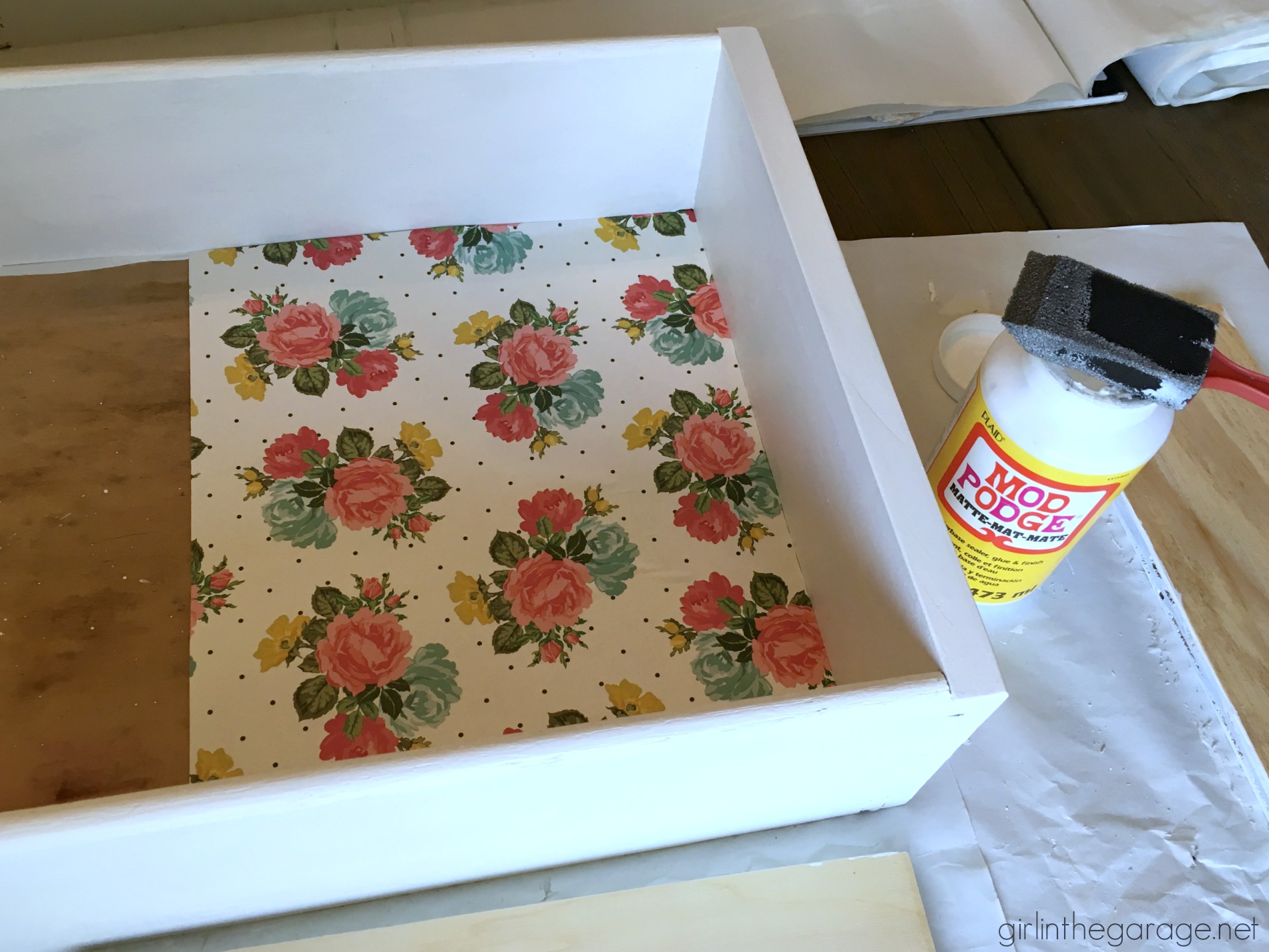 Decoupage hack using cling wrap instead of mod podge! - Wilshire Collections