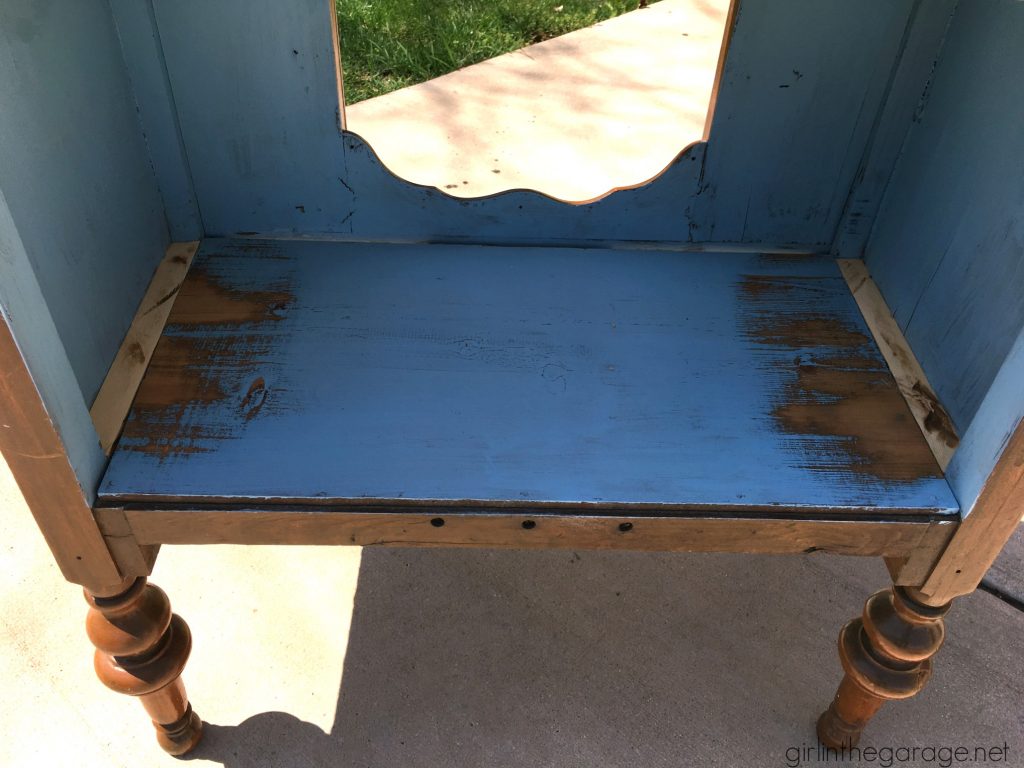 Repurposed antique radio cabinet to bookcase - by Girl in the Garage