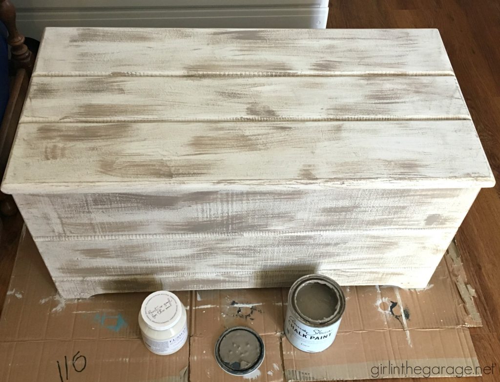 DIY Farmhouse style wood chest makeover I Girl in the Garage