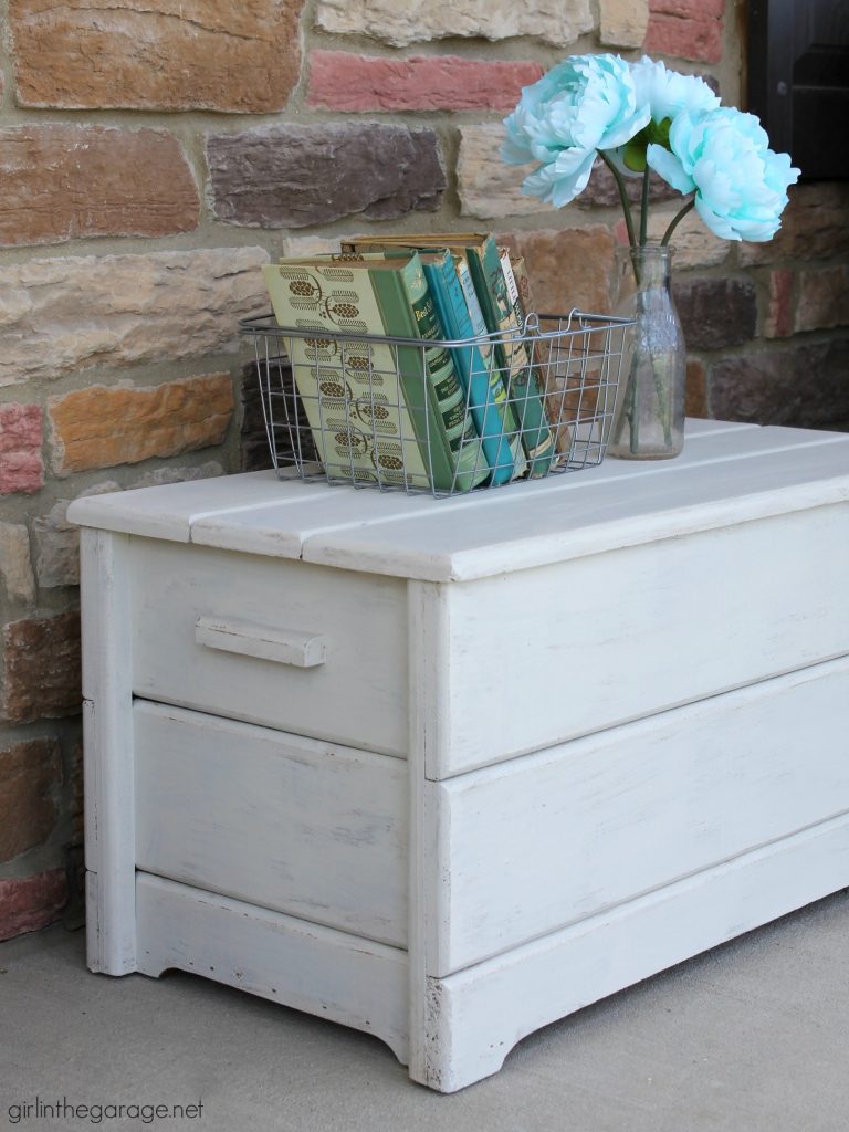 DIY Farmhouse style wood chest makeover I Girl in the Garage