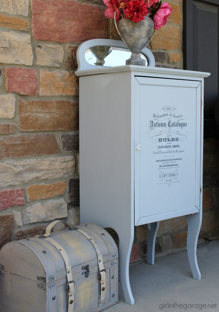 Antique music cabinet makeover I Easy image transfer I Fusion Mineral Paint I Girl in the Garage