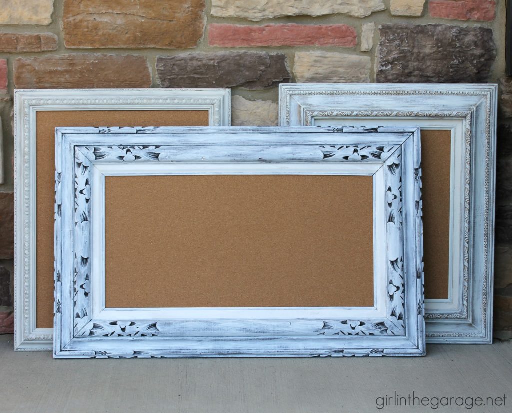 Repurposed vintage art to framed cork boards - Girl in the Garage